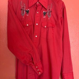 Vintage men’s Lazy-H Western true pearl-snap shirt